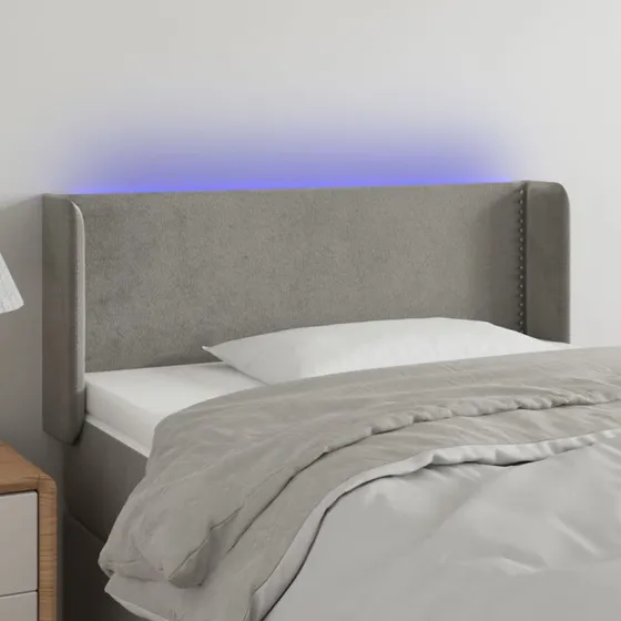 Lumina Sengegavl med LED-lys, Mørkegrøn, 93 x 16 x 78/88 cm