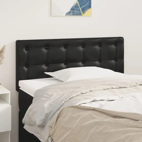 vidaXL Sengegavl 90x5x78/88 cm Kunstlæder Sort