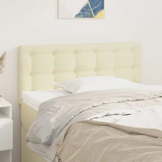 vidaXL Sengegavl 90x5x78/88 cm cremefarvet kunstlæder