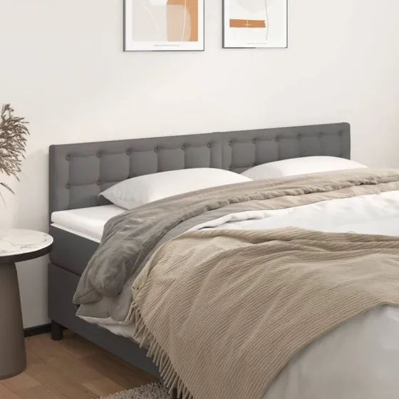 vidaXL Sengegavle 160x5x78/88 cm Grå Kunstlæder