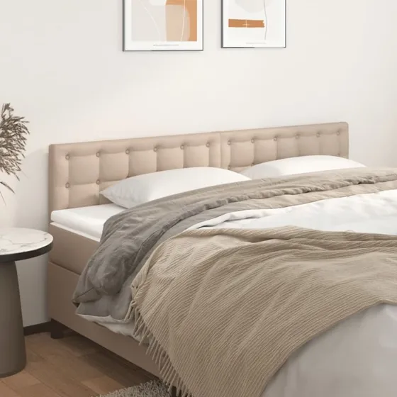 vidaXL Sengegavle 180x5x78/88 cm Cappuccino Kunstlæder