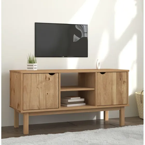 vidaXL OTTA 113,5x43x57 cm massivt fyrretræ brun