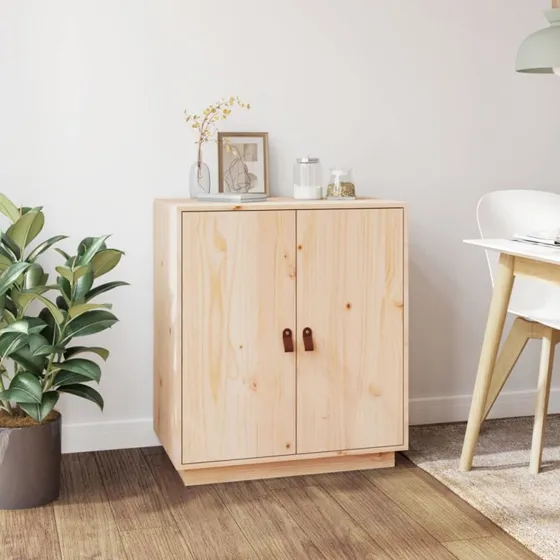vidaXL Skænk 65,5x40x75 cm i massivt fyrretræ