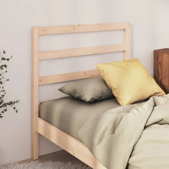 vidaXL Sengegavl 95x4x100 cm massivt fyrretræ naturfarvet