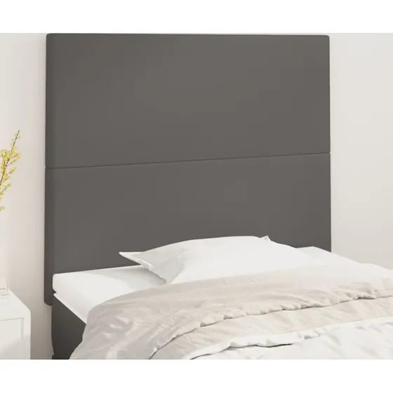 vidaXL Sengegavl Grå 100x5x118/128 cm Kunstlæder