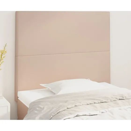 vidaXL Sengegavl Cappuccino 100x5x118/128 cm Kunstlæder
