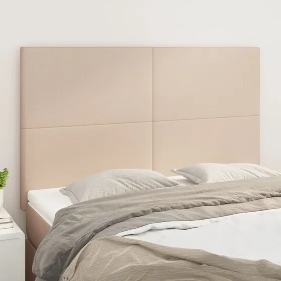 vidaXL Cappuccino Sengegavl 144x5x118/128 cm Kunstlæder