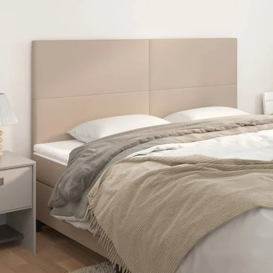 vidaXL Sengegavl Cappuccino 180x5x118/128 cm Kunstlæder