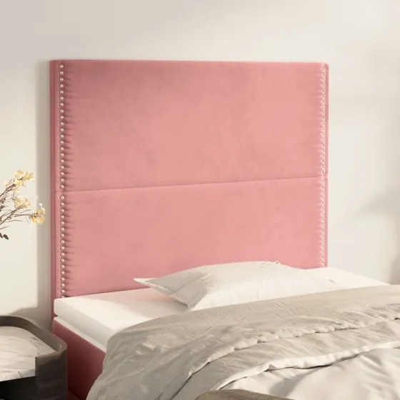 vidaXL Sengegavl Lyserød 80x5x118/128 cm Fløjl