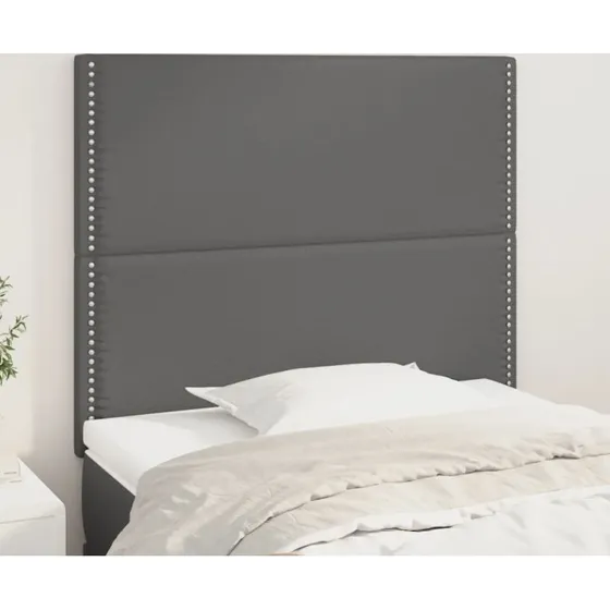 vidaXL Sengegavl Grå 90x5x118/128 cm Kunstlæder