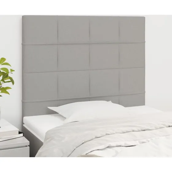vidaXL Sengegavl 90x5x118/128 cm Lysegrå Stof