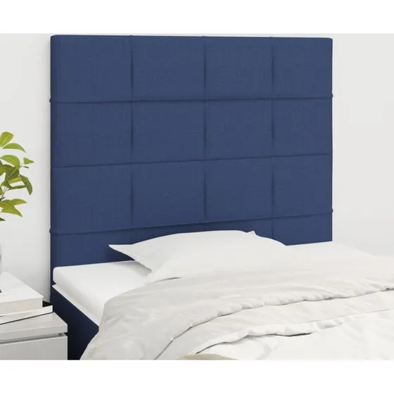 vidaXL Sengegavl Blå 90x5x118/128 cm Stof