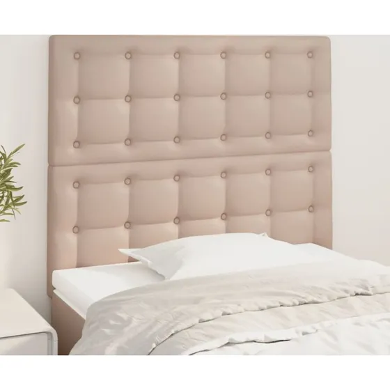 vidaXL Sengegavl Cappuccino 100x5x118/128 cm Kunstlæder
