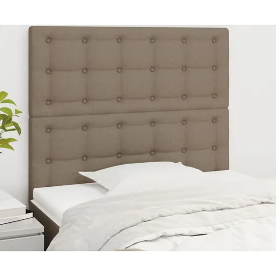 vidaXL Sengegavl 90x5x118/128 cm Taupe Stof
