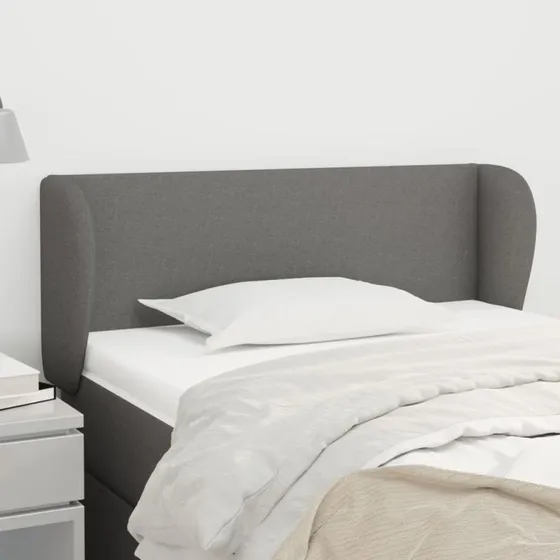 vidaXL Sengegavl med Kanter 93x23x78/88 cm Mørkegrå