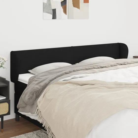 vidaXL Sengegavl med Kanter 163x23x78/88 cm, Sort