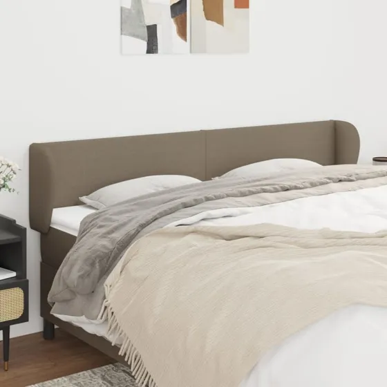 vidaXL Sengegavl med Kanter 183x23x78/88 cm Gråbrun