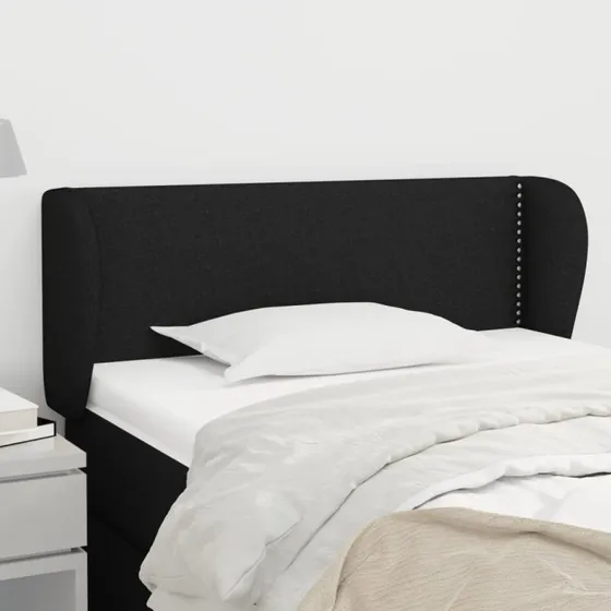 vidaXL Sengegavl med Kanter 93x23x78/88 cm Sort