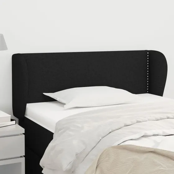 vidaXL Sengegavl med Kanter 103x23x78/88 cm Sort