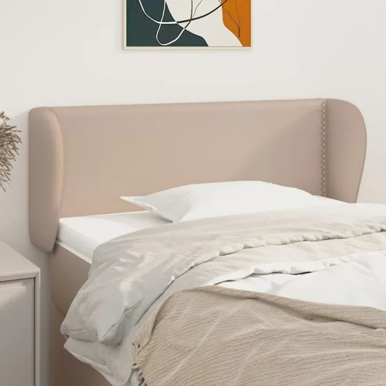 vidaXL Sengegavl med Kanter 83x23x78/88 cm Cappuccino