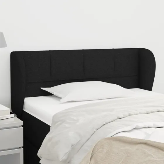 vidaXL Sengegavl med Kanter 93x23x78/88 cm Sort