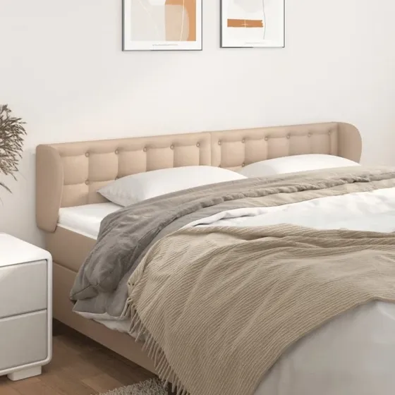 vidaXL Sengegavl med Kanter 163x23x78/88 cm Cappuccino
