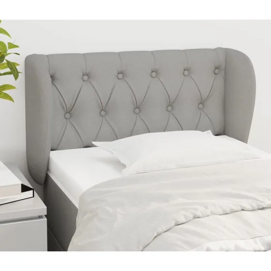 vidaXL Sengegavl med Kanter 83x23x78/88 cm Lysegrå
