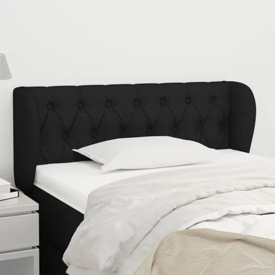 vidaXL Sengegavl med Kanter 103x23x78/88 cm Sort