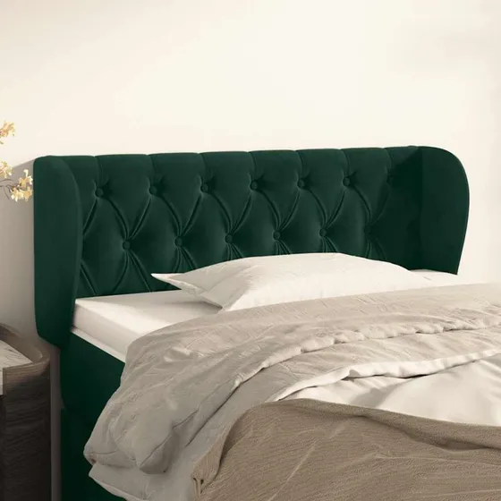 vidaXL Sengegavl med Kanter 103x23x78/88 cm, Mørkegrøn