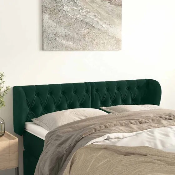 vidaXL Sengegavl med Kanter 163x23x78/88 cm, Mørkegrøn