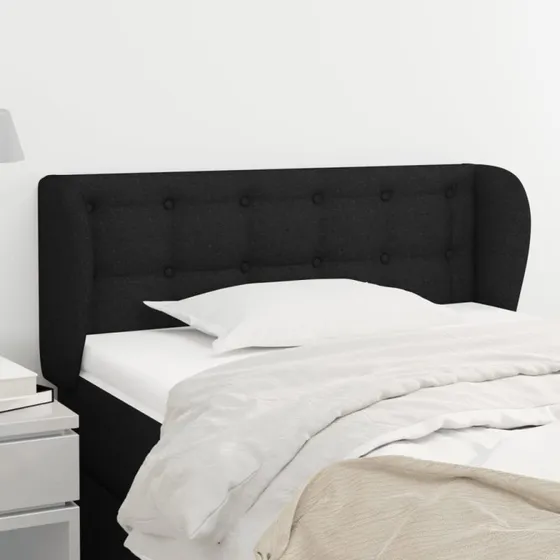 vidaXL Sengegavl med Kanter 83x23x78/88 cm Sort