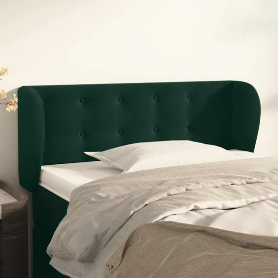 vidaXL Sengegavl med Kanter 83x23x78/88 cm Mørkegrøn