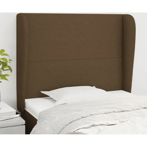 vidaXL Sengegavl med Kanter 103x23x118/128 cm Mørkebrun