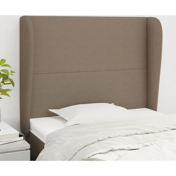 vidaXL Sengegavl med Kanter 103x23x118/128 cm Gråbrun