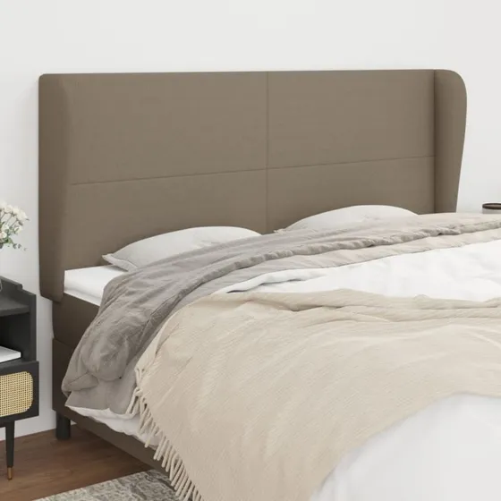 vidaXL Sengegavl med Kanter 183x23x118/128 cm Gråbrun