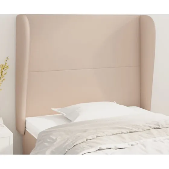vidaXL Sengegavl med Kanter 93x23x118/128 cm Cappuccino