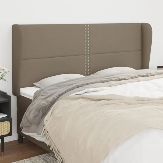 vidaXL Sengegavl med Kanter 183x23x118/128 cm Gråbrun