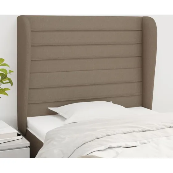 vidaXL Sengegavl med Kanter 103x23x118/128 cm Gråbrun