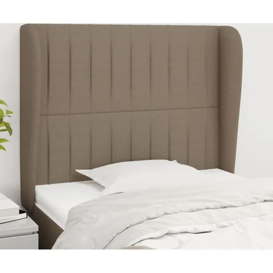 vidaXL Sengegavl med Kanter 103x23x118/128 cm Gråbrun