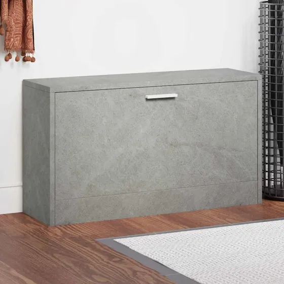 vidaXL Skobænk 80x24x45 cm konstrueret træ betongrå