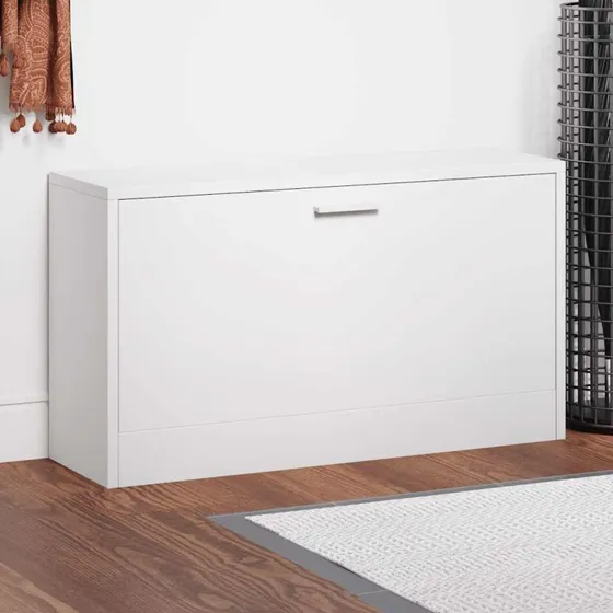 vidaXL Skobænk Højglans Hvid 80x24x45 cm Konstrueret Træ