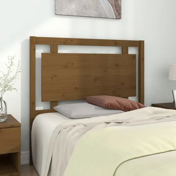 vidaXL Sengegærde 105,5x4x100 cm massivt fyrretræ gyldenbrun