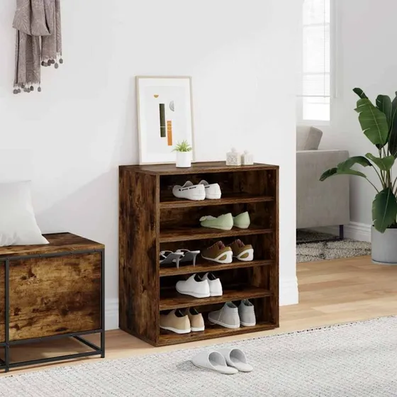 vidaXL Skoreol 60x35x70 cm røget egetræ konstrueret træ