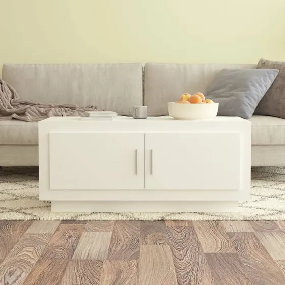 vidaXL sofabord 102x50x45 cm hvid konstrueret træ