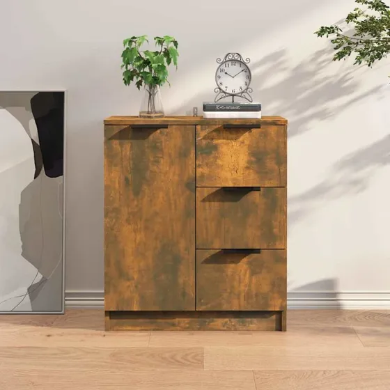 vidaXL Skænk 60x30x70 cm Konstrueret Træ Røget Egetræsfarve
