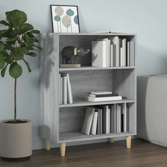 vidaXL Skænk 69,5x32,5x90 cm Konstrueret Træ Grå Sonoma-Eg