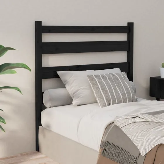 vidaXL sengegærde 96x100 cm massivt fyrretræ sort