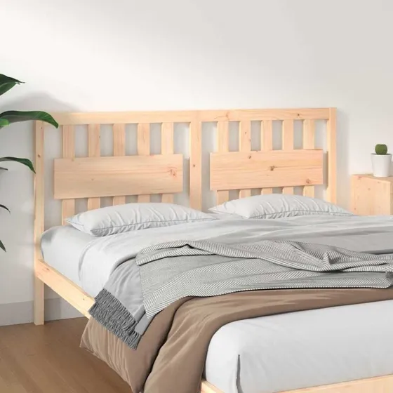 vidaXL Sengegærde 165,5x4x100 cm massivt fyrretræ naturfarvet