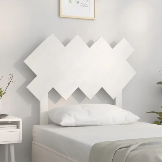 vidaXL Sengegærde 92x81 cm massivt fyrretræ hvid
