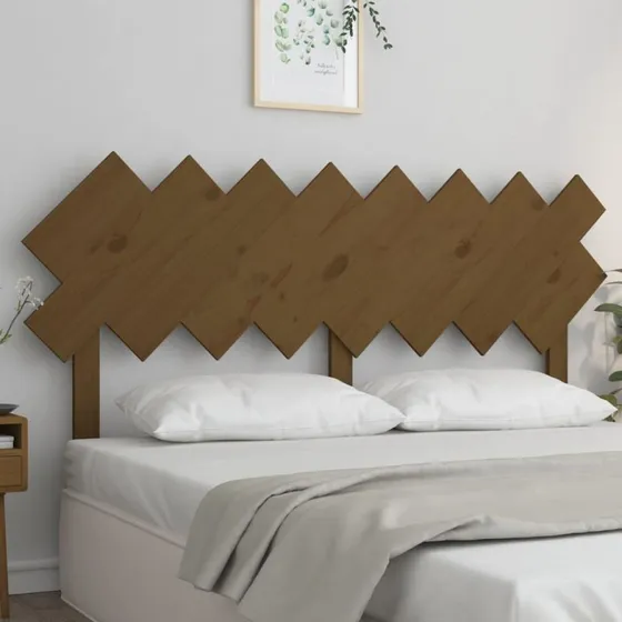 vidaXL Sengegavl 159,5x80,5 cm gyldenbrun massivt fyrretræ